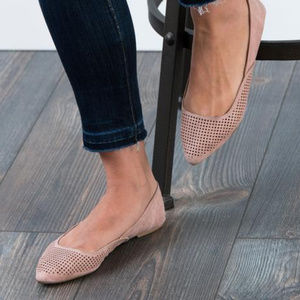 Blush Perforated Flats